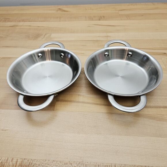 Set Of Two (2) Calphalon 8106 Stainless Steel Two-Handled Mini Gratin Pans 6" - Picture 2 of 5